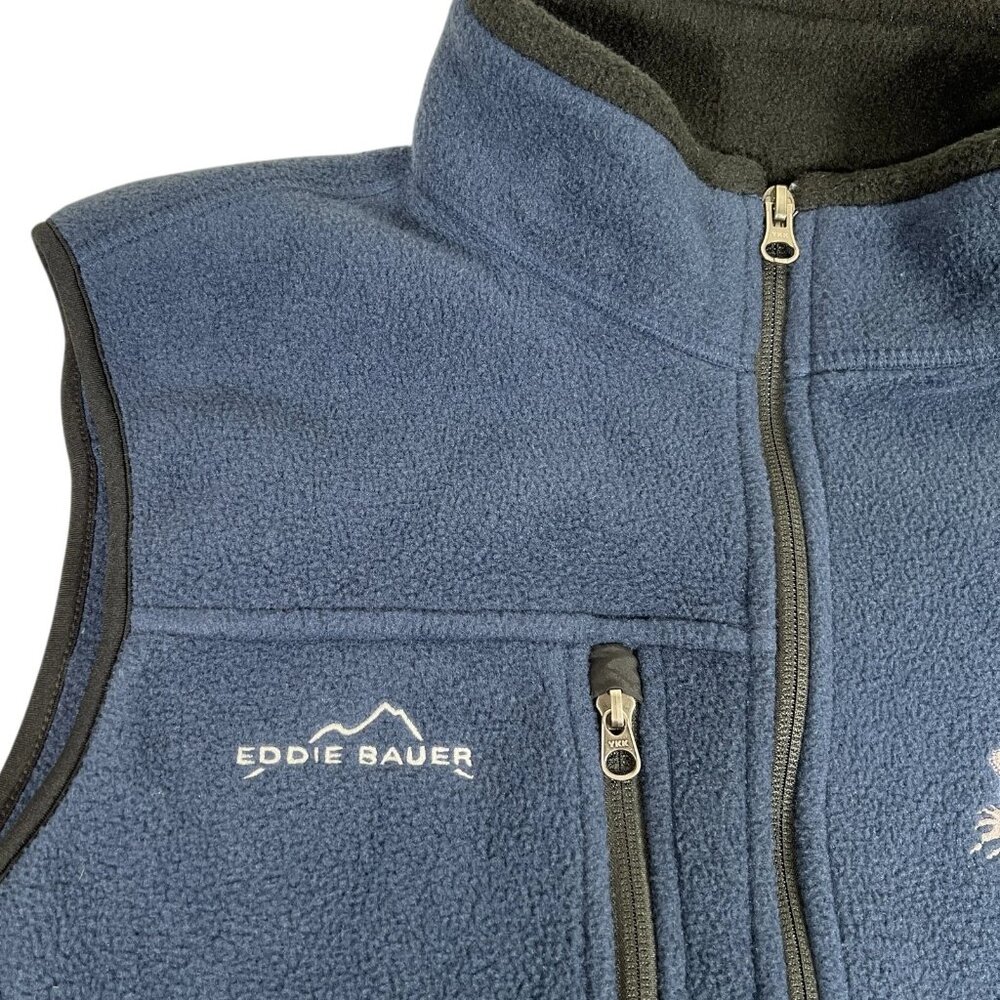 Eddie Bauer Mens Blue Full Zip Waterfall Resort Alaska Fishing Fleece Vest Sz M - Picture 4 of 12
